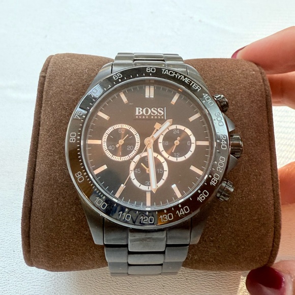 Black chrome Hugo Boss Men’s Watch - Picture 1 of 4